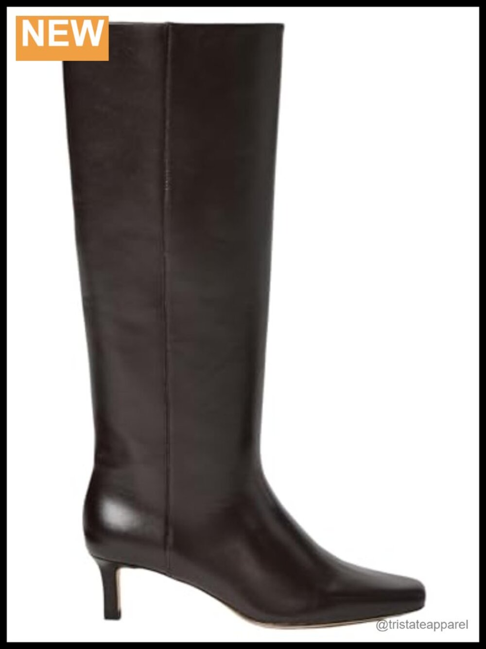 PAIGE Women's Ansley Tall Boot Kitten Heel Square Toe Leather